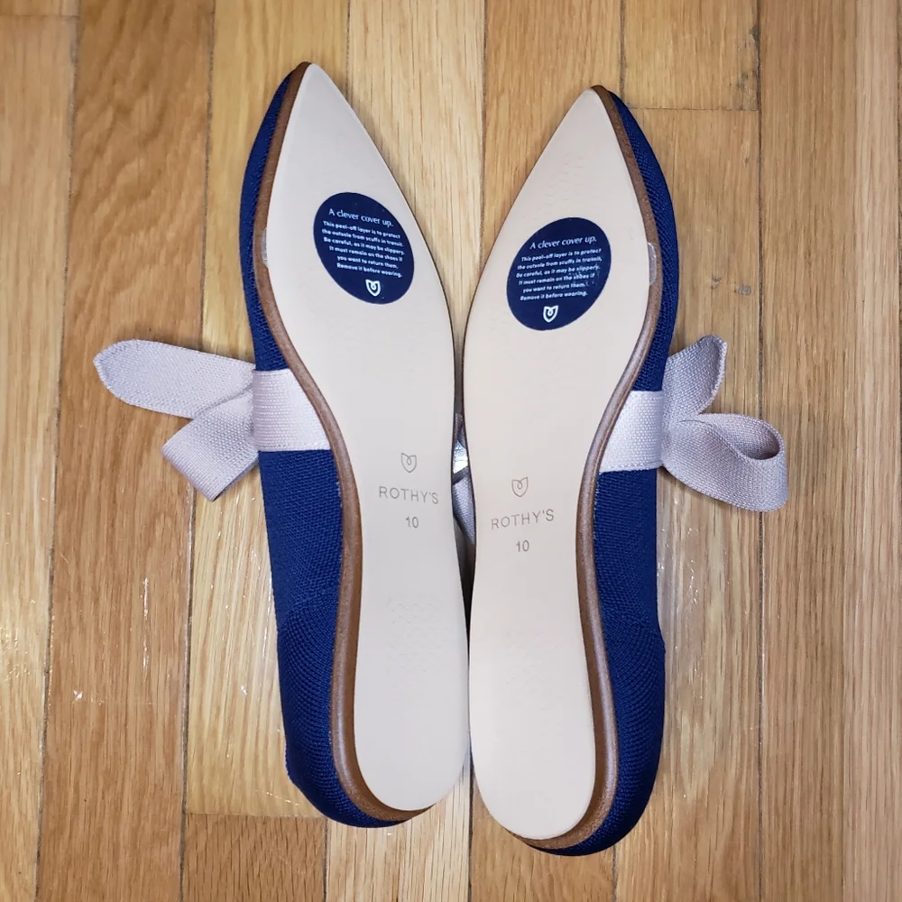 BNIB Rothys Sapphire Mary Janes Size 10, Navy & Pink - Picture 2 of 5